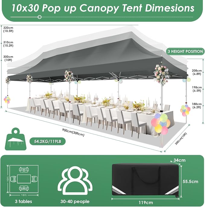 COBIZI Canopy Tent 10x30 Pop Up Canopy - Image 6