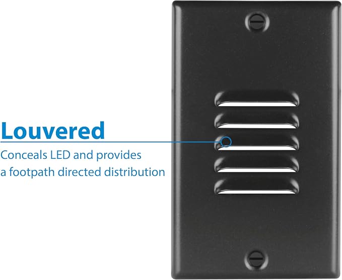 STP2 Vertical Louvered Black LED Step Light - Image 5