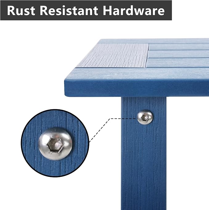 Double Adirondack Outdoor Side Table Weather Resistant, Outdoor Rectangular - Image 5