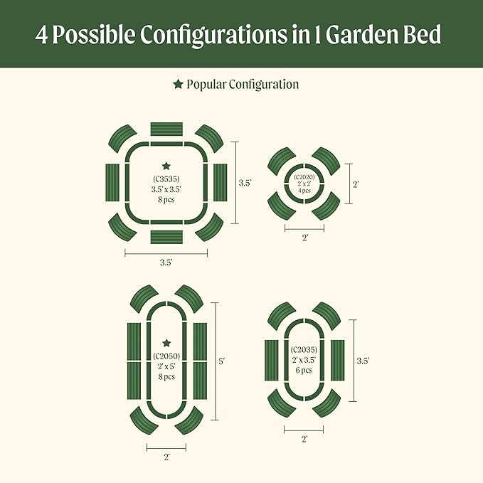 Vego garden 26" Extra Tall Raised Garden Bed Kits, 4 in 1 Modular Raised - Image 4