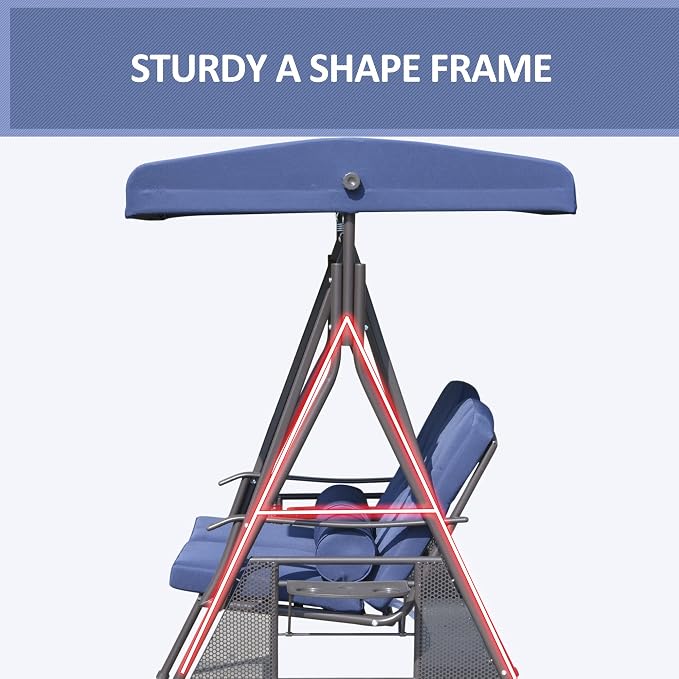 Outsunny 2-Person Patio Swing Bench - Image 8