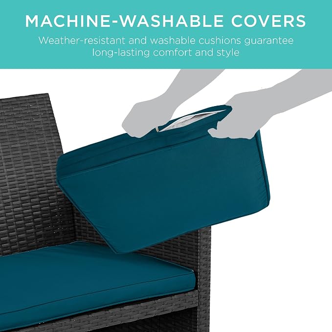 Best Choice Products 4-Piece Outdoor Wicker Patio Conversation Furniture Set - Image 5