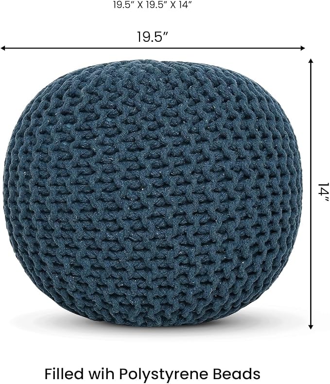 REDEARTH · Round Pouf Foot Stool Bean Bag Ottoman - Image 3