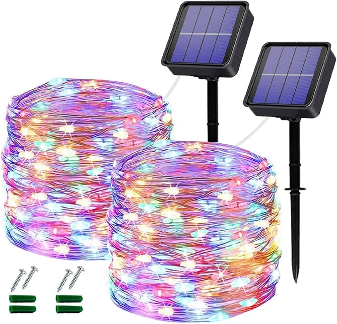 Lezonic Outdoor Solar Christmas Lights Waterproof, 2 Pack Total 240LED 24M/80Ft by Lezonic