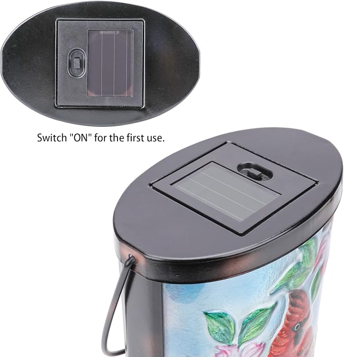 Hanging Solar Lantern Outdoor Bluebird Waterproof LED Cardinal Light Decorative - Image 5