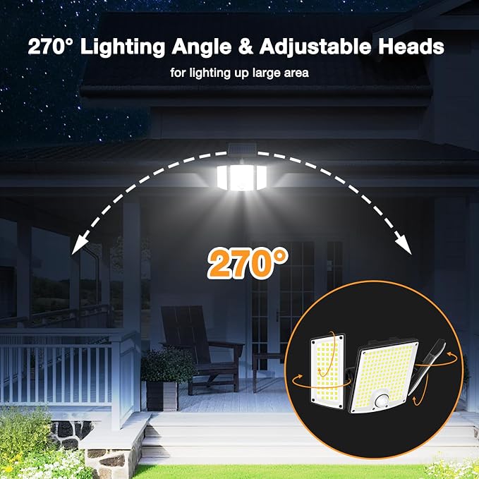 Onforu Solar Lights Outdoor, 3500LM 278 LEDs Split Motion Sensor Flood Lights - Image 3