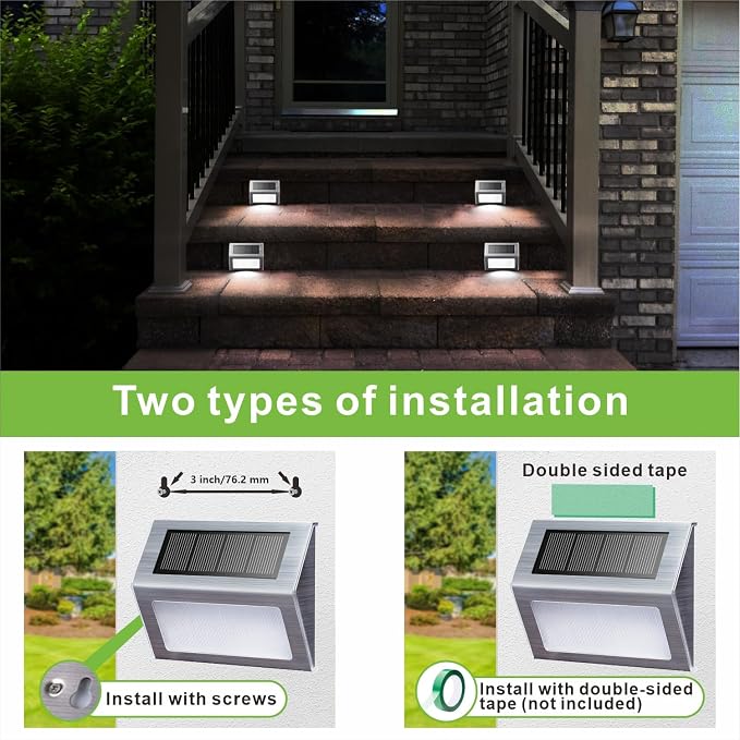 XLUX Solar Powered Lights for Deck Steps Stairs Fences Pathway Path, LED lamp - Image 7