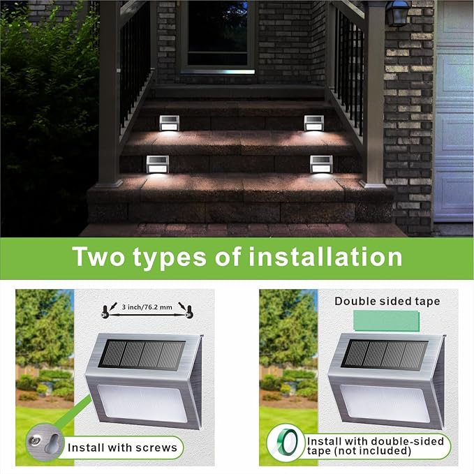 XLUX Solar Powered Lights for Deck Steps Stairs Fences Pathway Path, LED lamp - Image 4