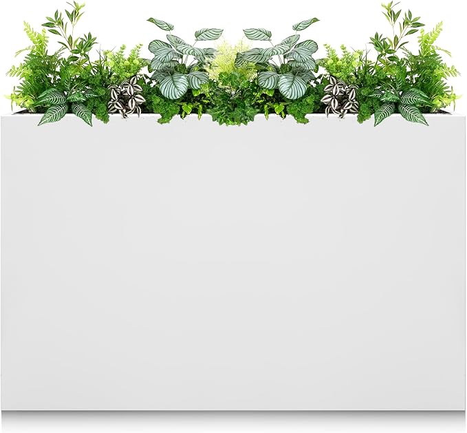 Galvanized Steel Planter Box-No Installation Required Metal Rectangular Block by Zezgeuro