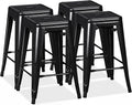 Shahoo 24 Inches Metal Bar Stools Counter Height Stackable Backless Stools by BuynowfromShahoo