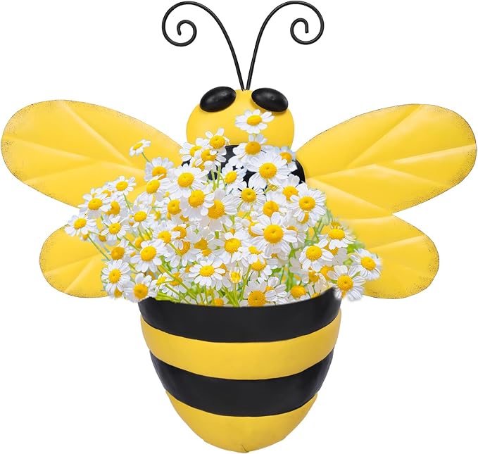 Metal Wall Planter Bee Wall Mounted Planters Small Flower Pot by Chonsun