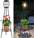 Solar Lights with Plant Stand, Outdoor Floor Lamp, Waterproof Solar LED Edison by VISFLAIR