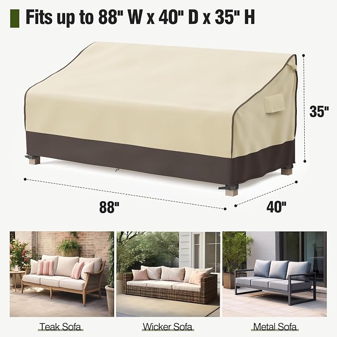 MR. COVER Outdoor Couch Cover Waterproof, Patio Furniture Covers - Image 2