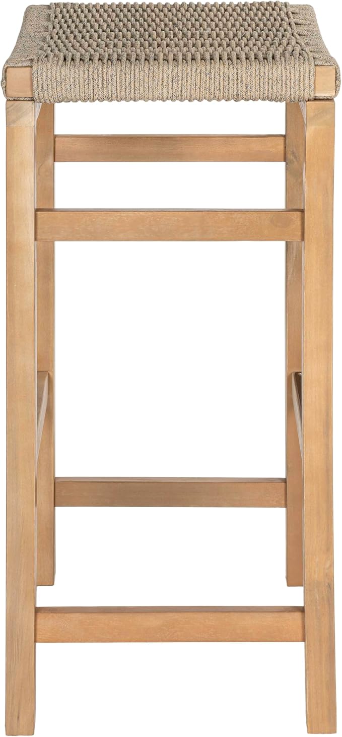 JONATHAN Y BSL1201A-SET2 Armand 30" Modern Coastal Backless Acacia Wood Outdoor - Image 6