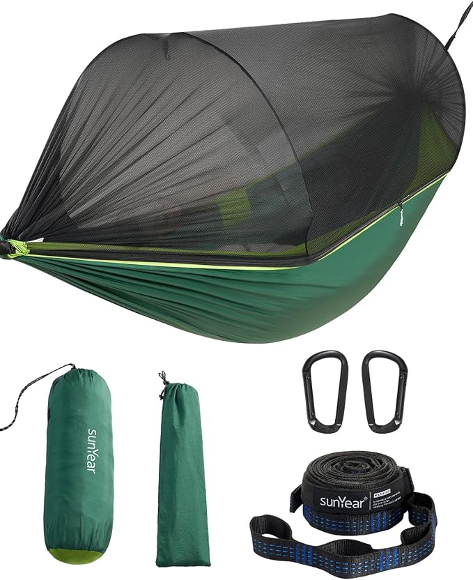 Sunyear Camping Hammock with Net by SleepSafeSwingFree