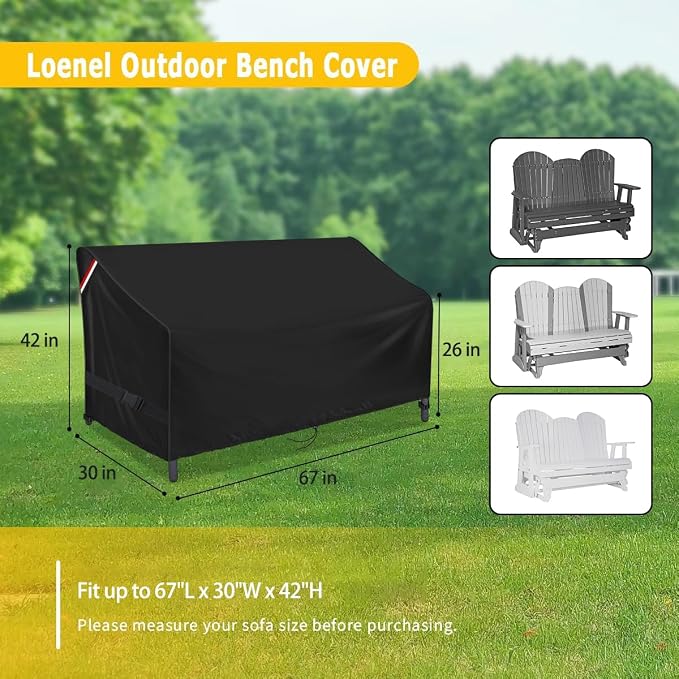 Outdoor Adirondack Glider Cover, 2-Person Waterproof Patio Glider Covers - Image 2