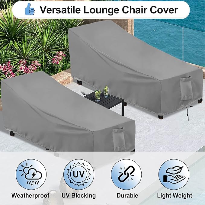 OutdoorLines Outdoor Waterproof Patio Chaise Lounge Chair Cover - Image 4