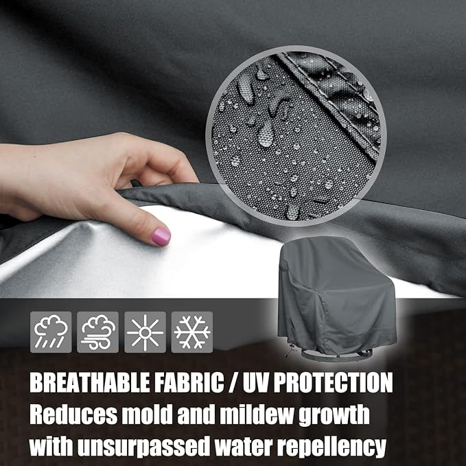 Outdoor Swivel Lounge Chair Cover, Waterproof Heavy Duty Outdoor Chair Covers - Image 4