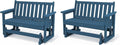 SERWALL Outdoor Glider Bench Set of 2, HDPE Weather-Resistant Swinging Bench by SERWALL