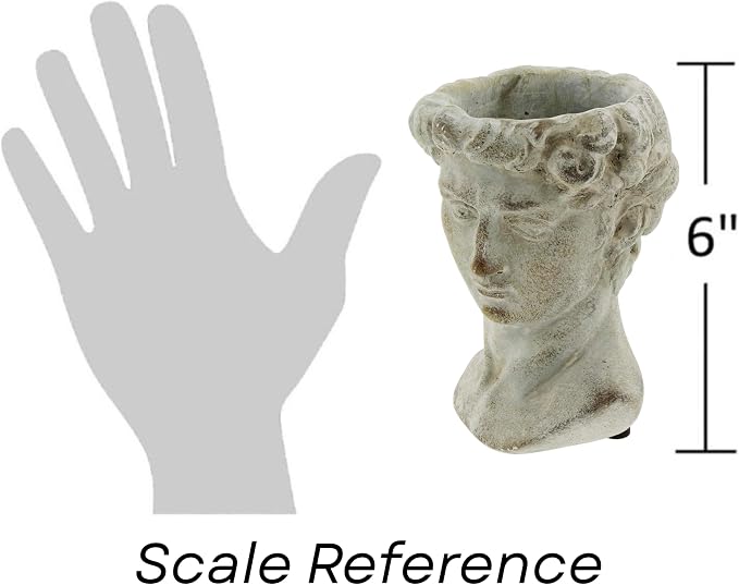 The Bridge Collection Antique Style Old World Greek Statue Head Cement Face - Image 4