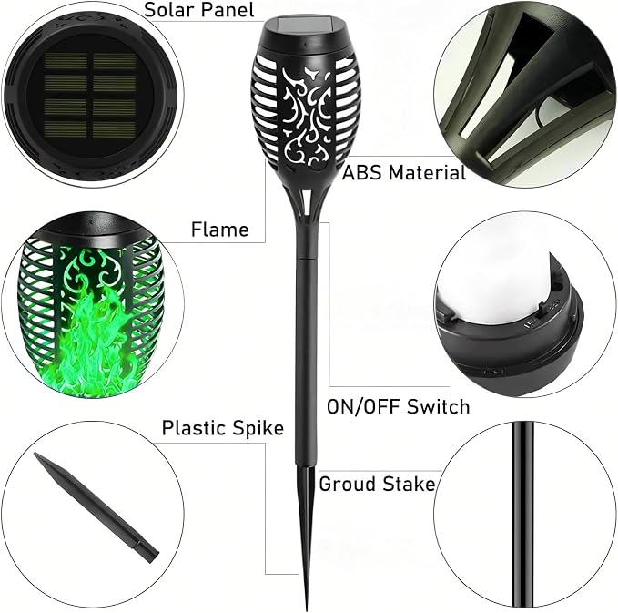 4 Pack Outdoor Solar Flame Light, Solar Lights Outdoor - Image 5