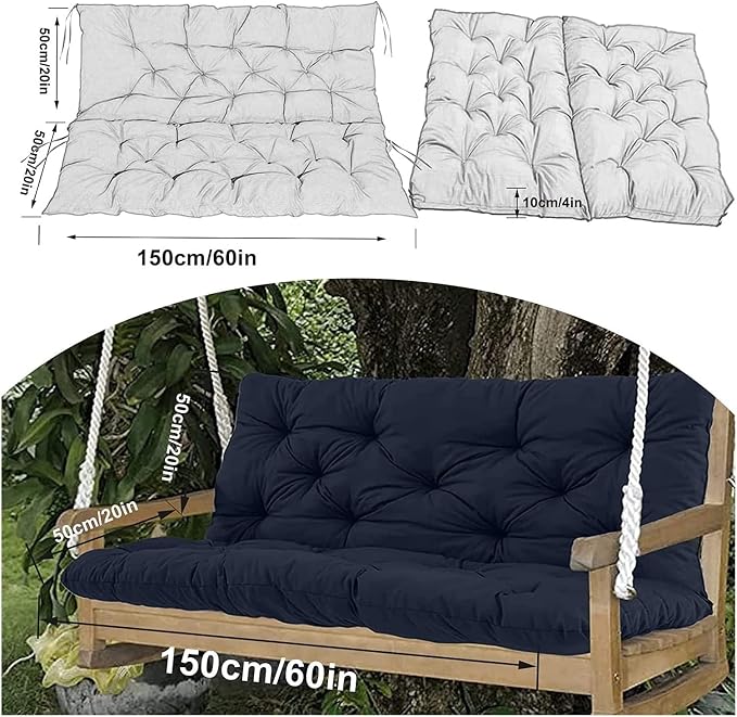 Swing Cushion Replacement Outdoor Porch Waterproof Bench Cushion 2-3 Seater - Image 7