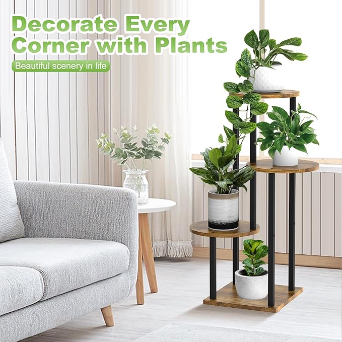Plant Stand Indoor, 4 Tier Thickened Metal Corner Plant Shelf - Image 4