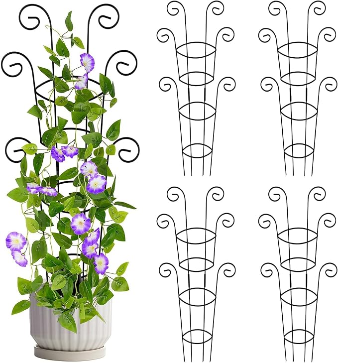4 Pack 30 Inch Tall Metal Plant Trellis by Qiaokaiyan
