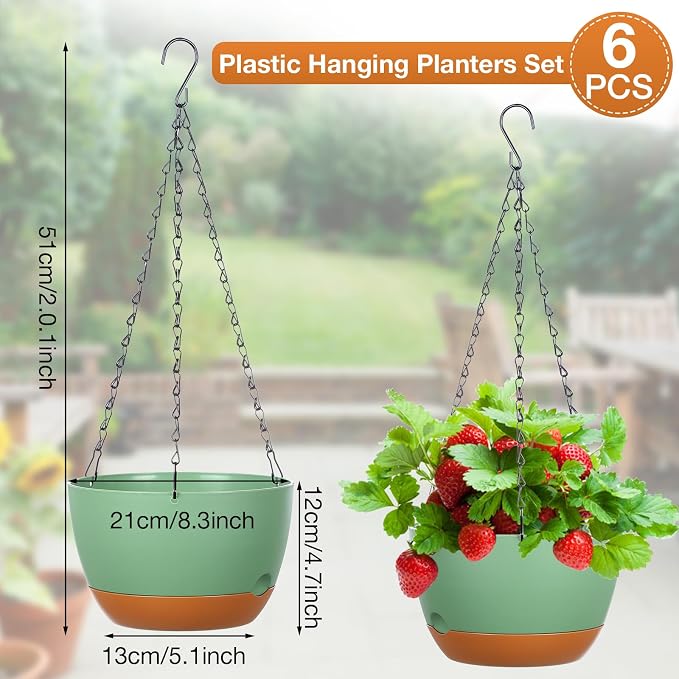 Mumufy 6 Pcs 8 Inch Hanging Planters - Image 2