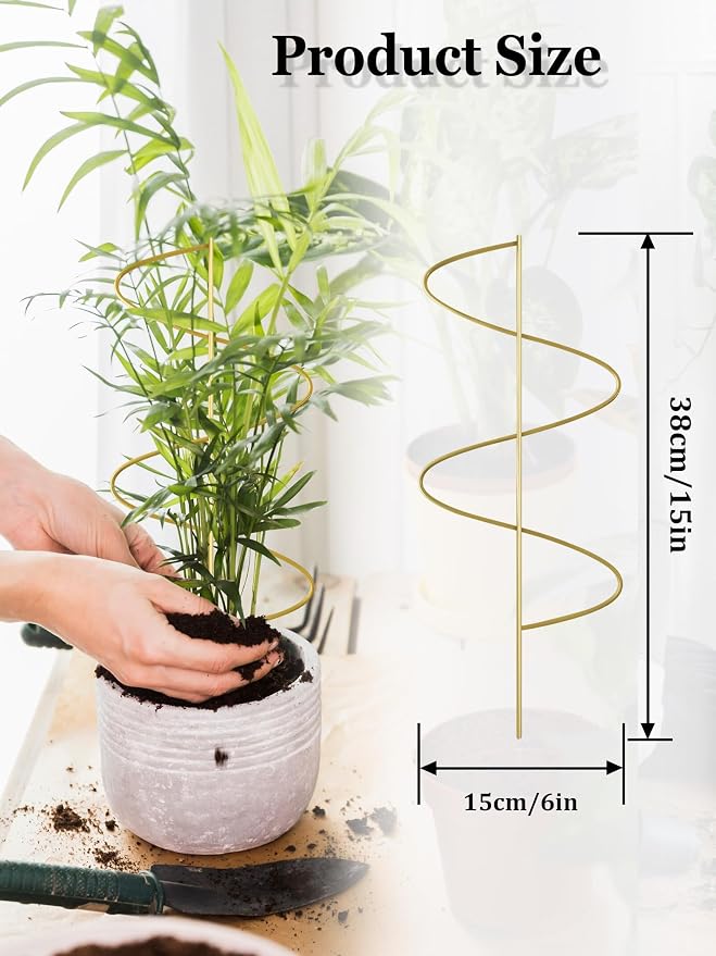 4 Pack Small Wavy Trellis for Potted Plants Indoor, 15 in Garden Trellises for - Image 2