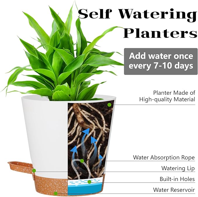 Plant Pots Outdoor Self Watering Pots, Flower Pots - Image 3