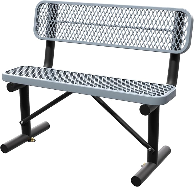 4 Feet Steel Park Bench for Outside, Outdoor Bench by Sunnibety