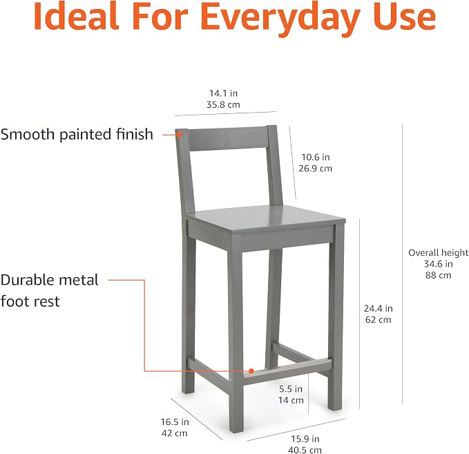 Amazon Basics Wooden Bar Stool - Image 2