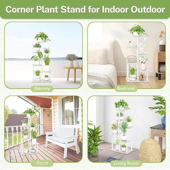 iDavosic.ly 6 Tier Plant Stand Indoor, Tiered Corner Plant Shelf - Image 5