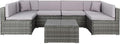 SAFAVIEH PAT7510B-2BX Collection Sectional Diona Grey Outdoor Living Patio Set by SAFAVIEH
