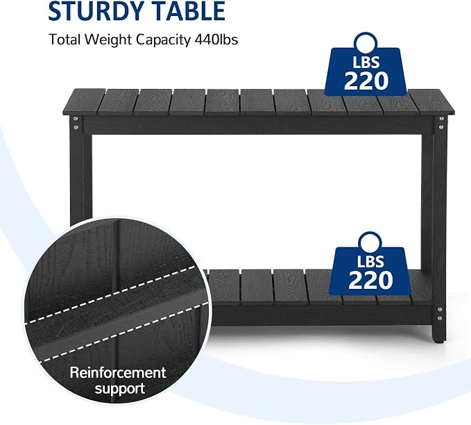 Outdoor Console Table, 440LBS Weight Capacity, 2-Tier Multifunctional Buffet - Image 5