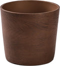Ekirlin 7 inch Plant Pot, Resin Mahogany Texture Flower Planters by Ekirlin