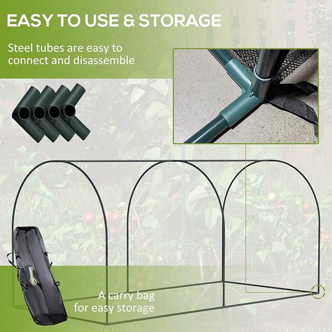 Outsunny 8' x 4' Crop Cage, Plant Protection Tent - Image 4
