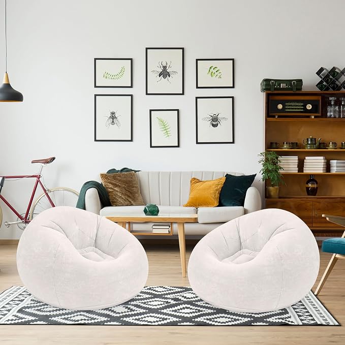 Realspring Inflatable Bean Bag Chairs Outdoor Blow up Camping Chairs Inflatable - Image 2