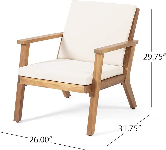 Christopher Knight Home Carlos Outdoor Acacia Wood Club Chairs - Image 3