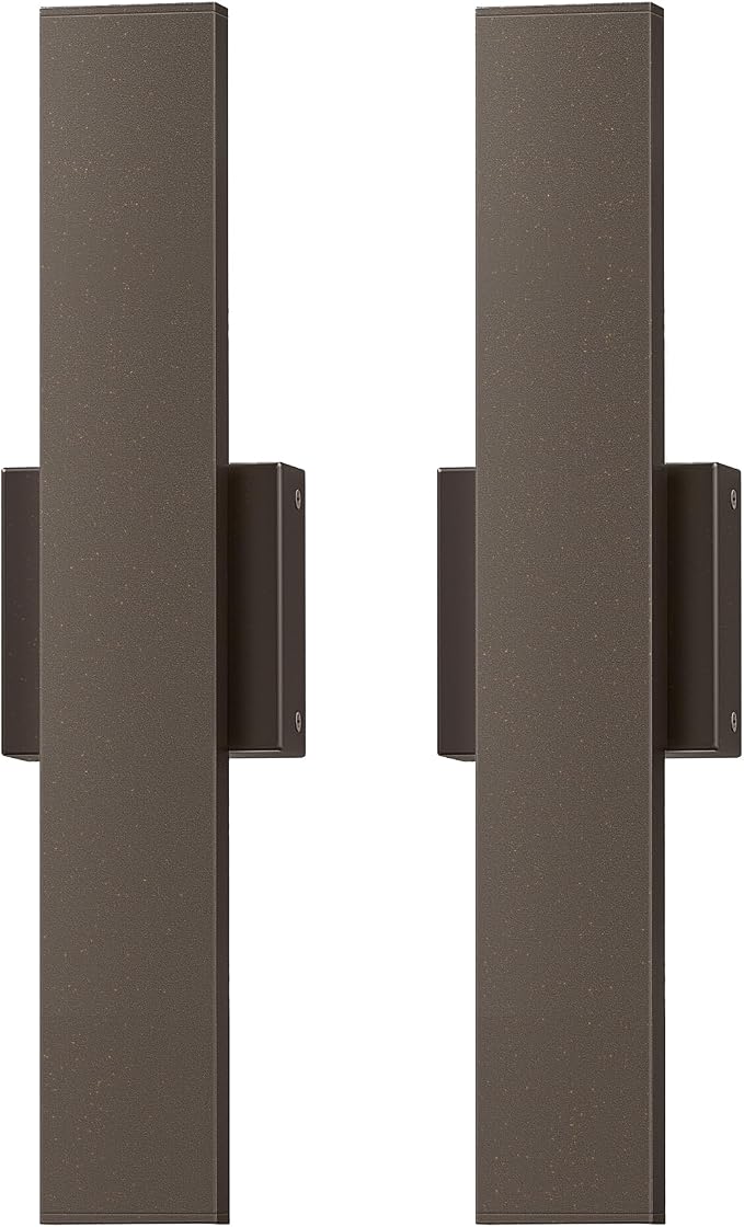 EDISHINE 2 Pack LED Outdoor Wall Lights Dimmable, 15.7" Rectangular Modern - Image 9