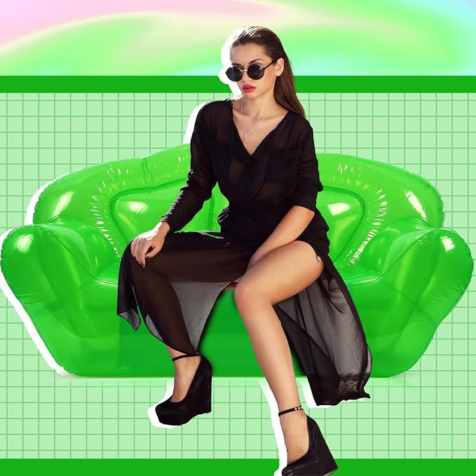 Kigley Inflatable Chair Blow Up Couches Transparent Inflatable Sofa Seat Yard - Image 6