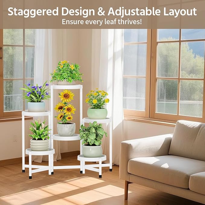 LASZOLA 6 Tiered Folding Plant Stand Indoor - Image 7