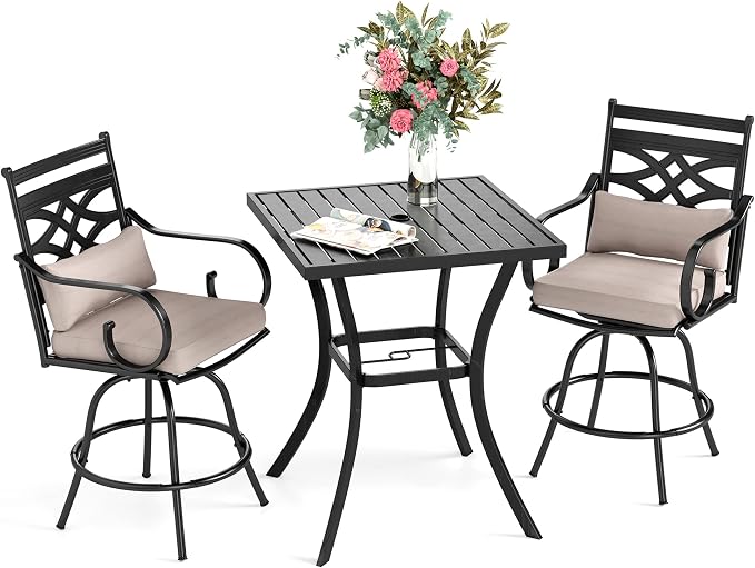 Sophia & William Patio Bar Set 3 Pieces Outdoor Bistro Bar Set by SophiaWilliam