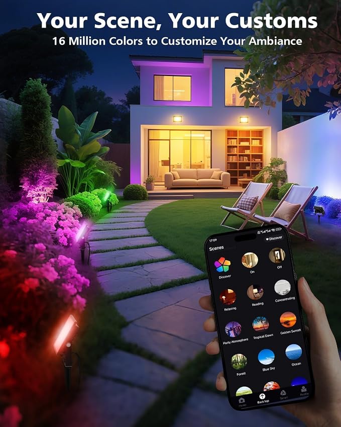 T-SUN Christmas LED Flood Light, 30W RGBCW Dimmable Outdoor Smart Lights - Image 2