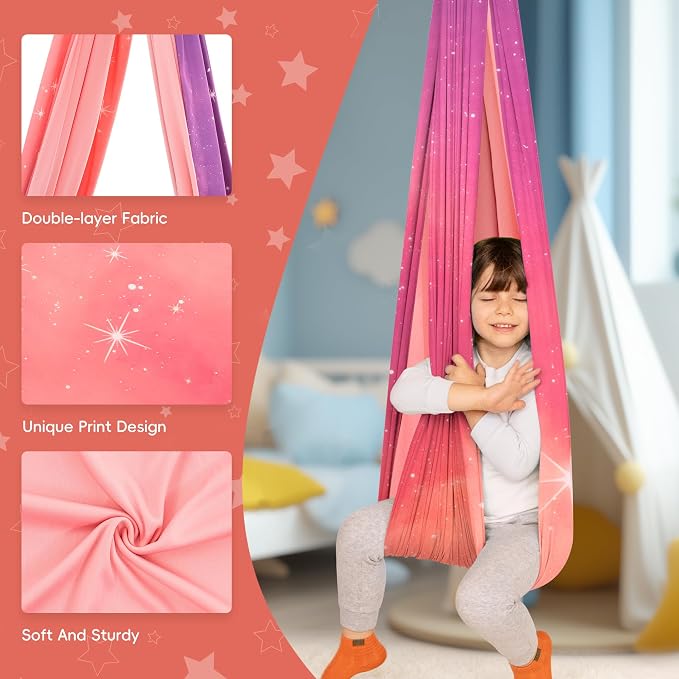 OUTREE Sensory Swing for Kids, Double Layer Therapy Hammock, Indoor Swing - Image 4