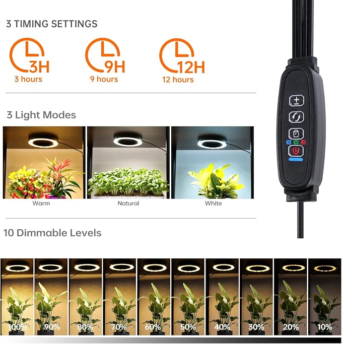 Bstrip Plant Stand Indoor with Grow Light, 5 Tier Flower Stand with Plant Light - Image 6