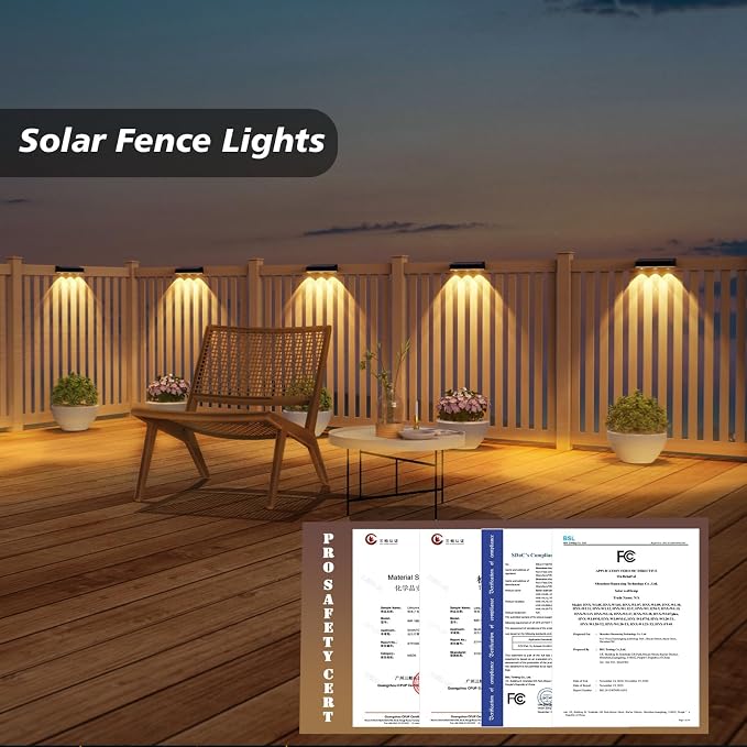 Solar Fence Lights Outdoor Waterproof，12pack High Brightness LED Spot Lens Deck - Image 7