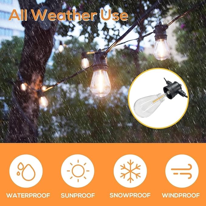SUNTHIN Outdoor String Lights, 3 * 50FT Patio Lights - Image 4