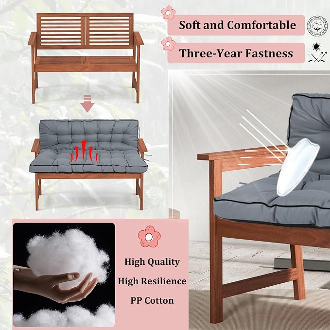 2-3 Seat Swing Replacement Cushion, Outdoor Bench Cushions - Image 4